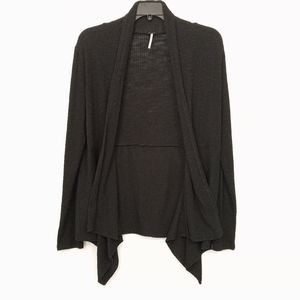 Junior's Poof! Black Open Ribbed Cardian/Sweater